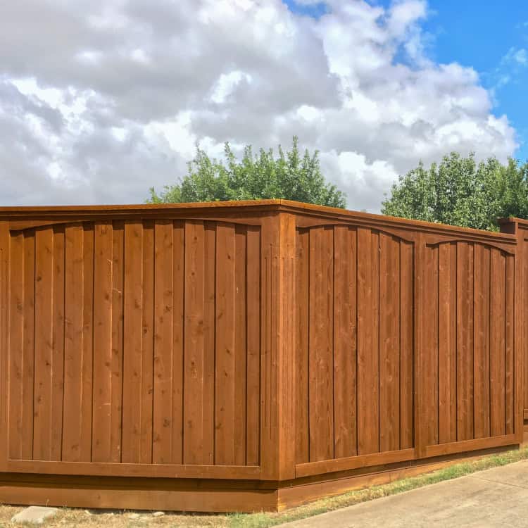 Canton fence builder dark stained wood fence