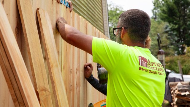 wooden fence installation 