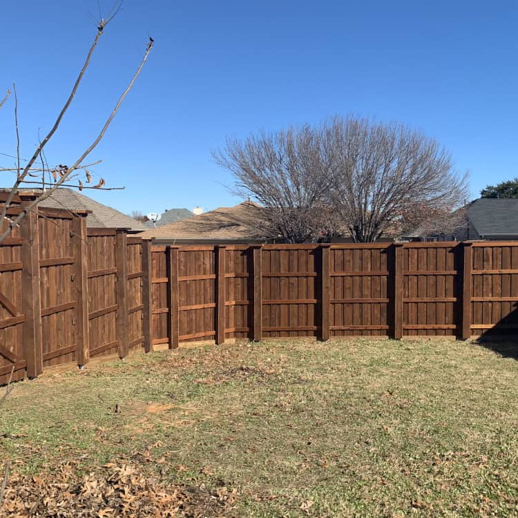 fence installation Houston TX stained wood fence