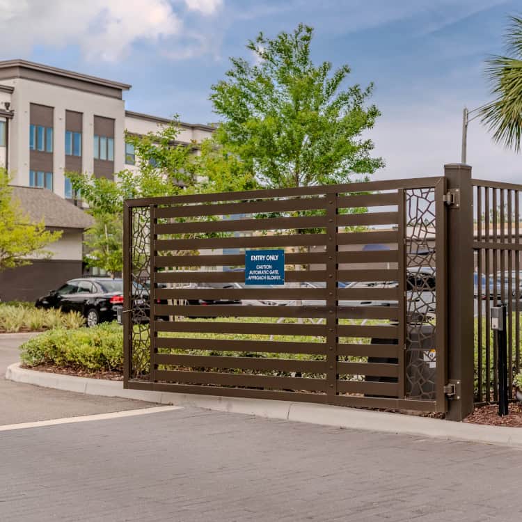 iron metal fence and gate